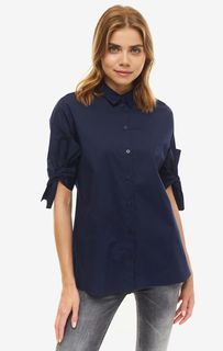 Синяя рубашка оверсайз с короткими рукавами Armani Exchange