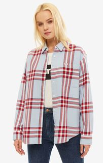 Хлопковая рубашка оверсайз в клетку Wrangler
