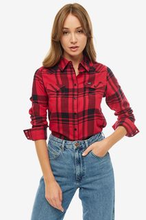 Красная хлопковая рубашка в клетку Wrangler