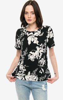 Черная блуза с цветочным принтом Vero Moda