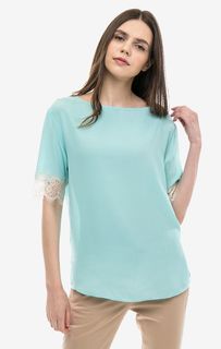 Полупрозрачная блуза с кружевной отделкой United Colors of Benetton