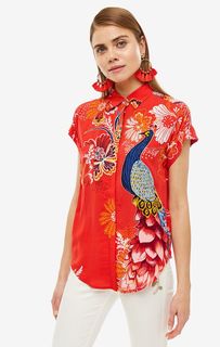 Красная рубашка с нагрудным карманом Desigual