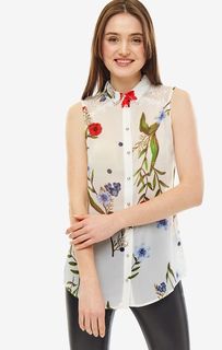 Блуза с цветочным принтом и кружевными вставками Guess