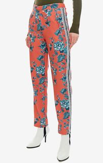 Зауженные оранжевые брюки с цветочным принтом Pepe Jeans