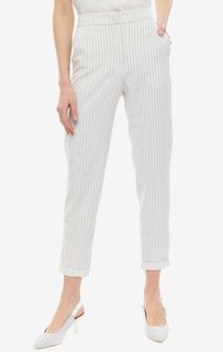 Укороченные брюки в полоску с отворотами Vero Moda