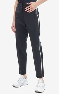 Полушерстяные черные брюки зауженного кроя Calvin Klein