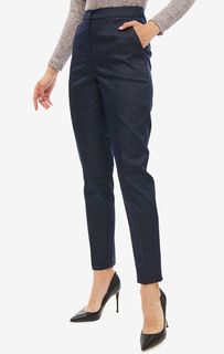 Хлопковые зауженные брюки в горошек D&M by 1001 Dress