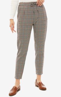 Зауженные брюки в клетку на кулиске Vero Moda