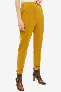 Желтые зауженные брюки с карманами UNU Clothing