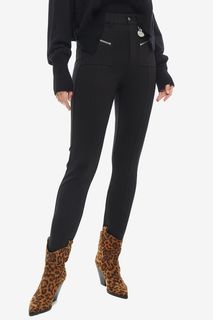 Трикотажные черные брюки с молниями Diesel