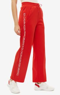 Широкие красные брюки в спортивном стиле Calvin Klein Performance
