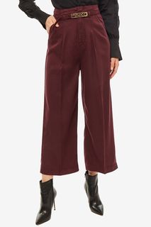 Широкие брюки бордового цвета Pinko
