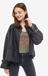 Черная ветровка с кружевной вставкой Guess