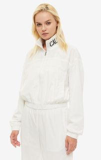 Укороченная белая ветровка на молнии Calvin Klein Jeans