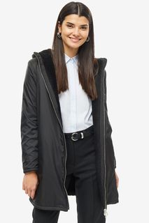 Черная двусторонняя куртка с капюшоном Lacoste