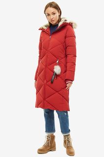 Длинная зимняя куртка красного цвета Luhta