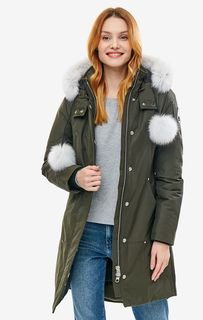 Парка цвета хаки Ladies Parka с отделкой из меха лисы Moose Knuckles