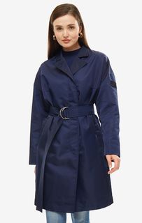 Плащ темно-синего цвета с поясом Novaya