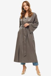 Серый плащ с поясом Alisia HIT