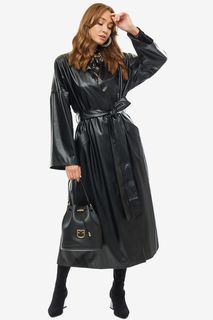 Черный плащ с поясом Alisia HIT