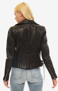 Черная куртка косуха из натуральной кожи Diesel