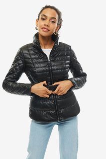 Удлиненная черная куртка на молнии Guess