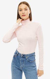 Хлопковая водолазка розового цвета United Colors of Benetton