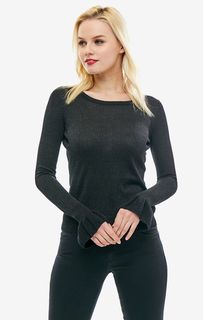 Черный джемпер из вискозы с круглым вырезом Guess