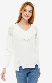 Белый джемпер с кружевной вставкой Guess