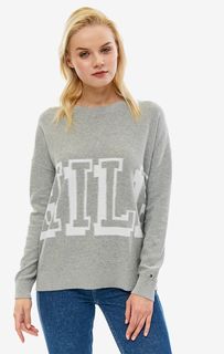 Серый джемпер оверсайз с блестящей нитью Tommy Hilfiger