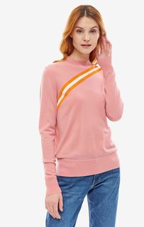 Тонкий джемпер из шерсти с диагональной вставкой Calvin Klein