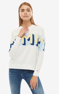 Джемпер из хлопка с логотипом бренда Tommy Hilfiger
