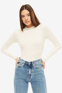 Трикотажный джемпер молочного цвета Calvin Klein Jeans