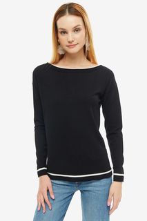 Черный джемпер из вискозы Sisley