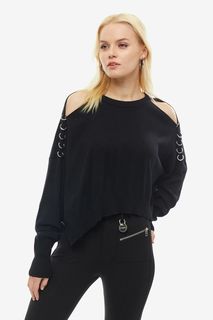 Черный укороченный джемпер с открытыми плечами Diesel