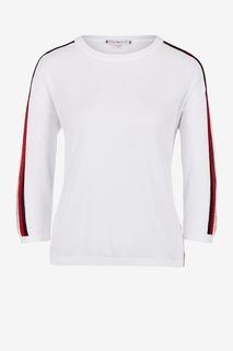 Белый хлопковый джемпер с рукавами три четверти Tommy Hilfiger