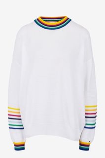 Белый хлопковый джемпер оверсайз Tommy Hilfiger
