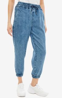 Синие брюки из денима с манжетами Guess