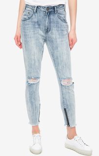 Джинсы скинни с необработанным краем High Waist Freebird One Teaspoon