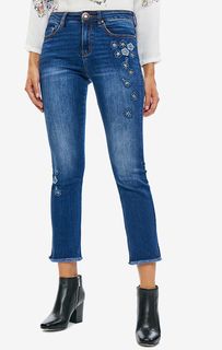 Укороченные джинсы скинни с цветочными нашивками Exotic Jeans Desigual