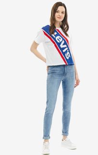 Синие джинсы с заломами Mile High Super Skinny Levis®