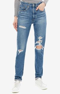 Рваные джинсы с высокой посадкой 501® Skinny Levis®