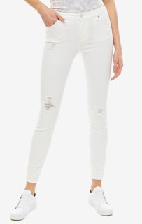Белые джинсы скинни с рваными деталями J01 Armani Exchange