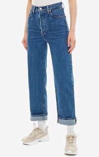 Прямые синие джинсы с высокой талией Ribcage Straight Ankle Levis®