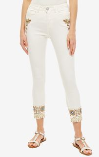Джинсы с блестящей вышивкой Exotic Jeans Desigual