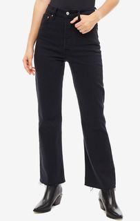 Расклешенные черные джинсы Ribcage Cropped Flare Levis®