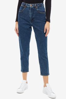 Зауженные синие джинсы с высокой талией Mom Jeans Wrangler