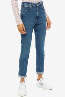 Синие джинсы с легкими заломами Retro Skinny Wrangler
