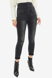 Черные зауженные джинсы с высокой талией Glenda MS3 Cropped Miss Sixty