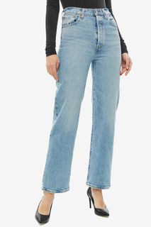 Синие джинсы прямого кроя с высокой талией Ribcage Straight Levis®